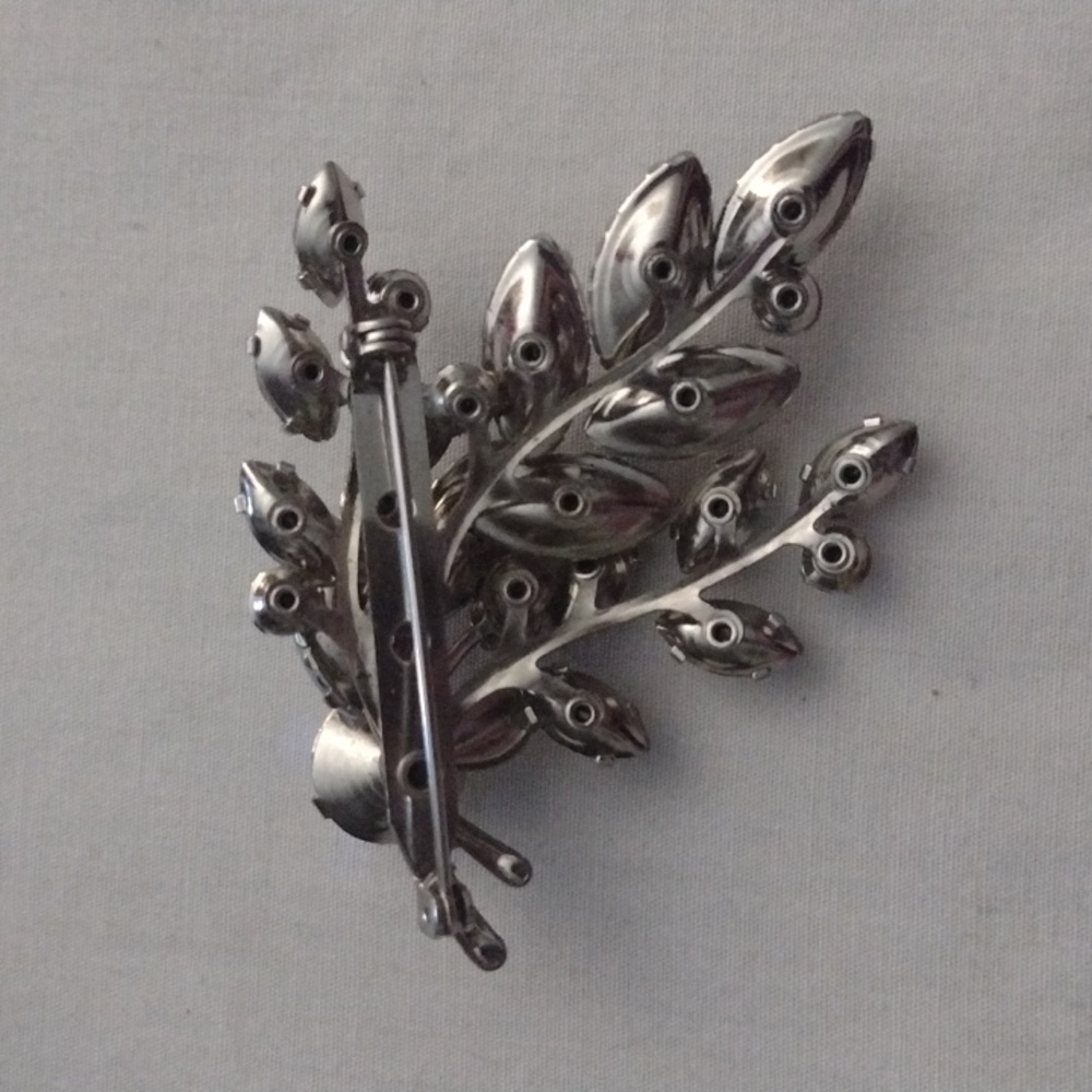 Moonstone and AB Rhinestone Brooch - Picture 3 of 3